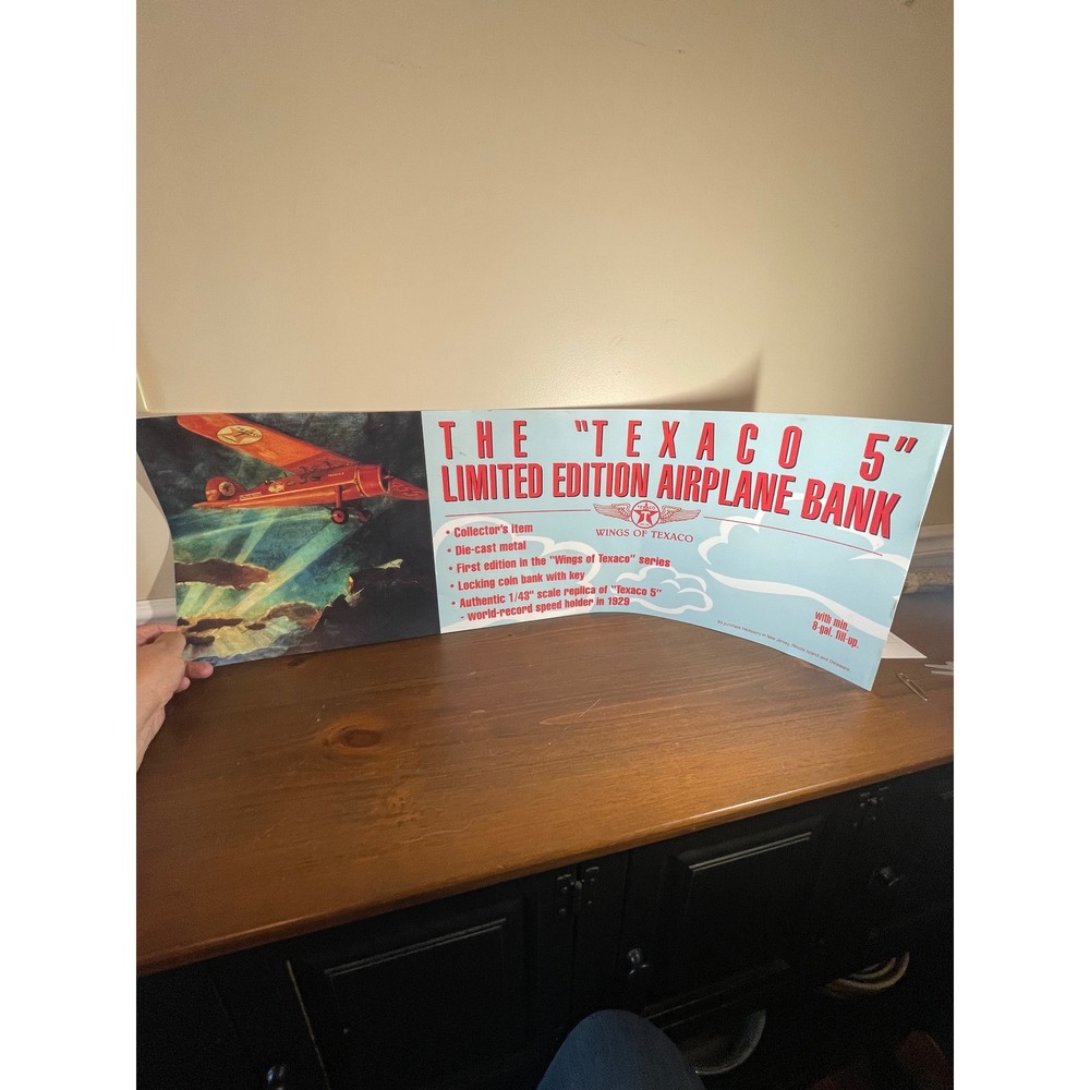 Vintage Texaco Wings of Texaco Limited Edition Airplane Bank Advertising Poster